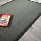 Tapis Sisal Quintana anthracite - Ganse coton noire