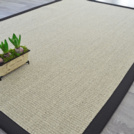 Tapis Sisal Quintana blanchi - Ganse coton noire