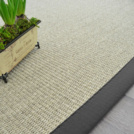 Tapis Sisal Quintana blanchi - Ganse coton anthracite