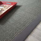 Tapis Sisal Quintana anthracite - Ganse coton anthracite