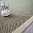 Tapis Sisal Quintana grge - Ganse coton grge