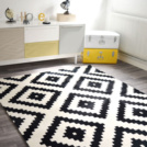 Tapis Graphique - noir et blanc cass