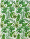 Tapis toucher soft - Imprim feuilles exotique - Vert et cru