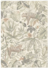 Tapis de salon en velours - Amazonie - Motif jungle fleur et jaguar