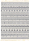 Tapis en coton blanc  franges - Aztque - Motifs gris