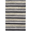 Tapis 100% coton - Niksen - Ligne beige et noir