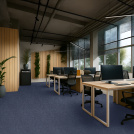 Moquette professionnelle - Trafic 33 Contract - Bleu denim - Bureaux