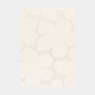Tapis de salon en relief - Flower Power - Motif fleurs crème