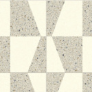 Sol Vinyle Textile - Relief 3D - Carrelage gomtrique mix - Crme et terrazzo