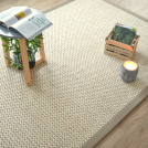 Tapis Laine et Sisal - Albury grosses boucles blanc crme - Ganse coton Limon