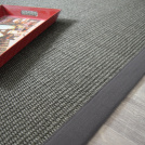 Tapis Sisal Quintana anthracite - Ganse coton anthracite