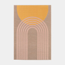 Tapis extérieur et intérieur en relief - Luna - Beige, jaune, rose