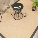 Tapis intérieur / extérieur - Mahé naturel - Ganse gris anthracite