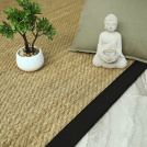 Tapis Jonc de mer Kalapa fin panama - Ganse noire
