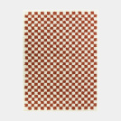 Tapis damier à poils longs - Colorama - Rouge terracotta