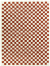 Tapis damier  poils longs - Colorama - Rouge terracotta