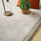 Tapis doux poils longs - Touch grège clair - Ganse marron glacé