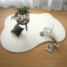 Tapis contemporain de forme organique - Influence - Blanc crème