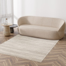 Tapis de salon doux à motif organique Nube beige et crème - salon