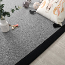 Tapis pure laine - Latoon gris foncé - Ganse coton noir