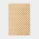 Tapis damier à poils longs - Colorama - Jaune rétro