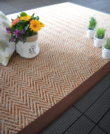 Tapis intérieur / extérieur - Java Chevron nature - Ganse marron