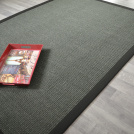 Tapis Sisal Quintana anthracite - Ganse coton noire