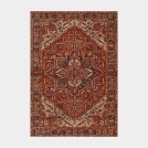 Tapis doux  motif oriental - Mina - Rouge