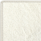 Tapis doux poils longs - Touch blanc crème - Galon Blanc coton