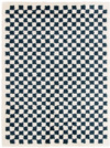 Tapis damier  poils longs - Colorama - Bleu ptrole