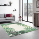 Tapis Tropical - Feuillages verts - Intérieur / Extérieur - Ambiance Salon