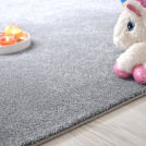 Tapis Velours Hygge gris - Galon gris clair