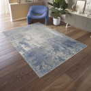 Tapis souple en tissu chenille recyclé Montmartre bleu de Nîmes - salon