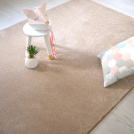 Tapis Velours Hygge beige - Galon tabac