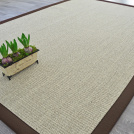 Tapis Sisal Quintana blanchi - Ganse polypropylène chocolat