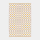 Tapis  motif carreaux en matire recycle - Pauline - Beige et ocre