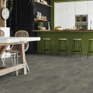 Sol PVC Premium Envers Textile - Carrelage ardoise Gris oxydé - Salle à manger