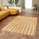 Tapis à poils longs Rainbow jaune - salon