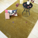 Tapis doux Charme velours - Vert - Galon couleur lin