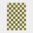 Tapis extrieur et intrieur motif damier - Marius - Vert pistache