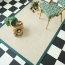 Tapis Sisal - Tulum blanchi - Ganse vert meraude