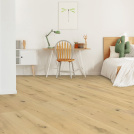 Lame Parquet contrecollé vernis mat Click à plat - Chêne Brut - Chambre