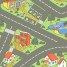 Tapis sur mesure Vinyle pour les enfants - Circuit de voiture City