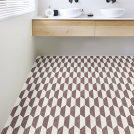 Sol Vinyle Textile - Relief 3D - Carrelage Bronx - Aubergine - salle de bain