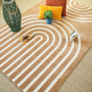 Tapis de salon - No Circle - Courbe crme et noisette