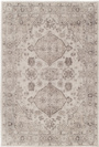 Tapis  motif oriental en tissu chenille recycl - Yanis - Gris et brun