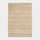 Tapis de salon en relief - Circle - Courbe beige et crème
