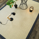 Tapis naturel en Sisal - Veracruz chevron - Blanchi - Ganse coton anthracite