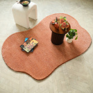 Tapis contemporain de forme organique - Influence - Rose corail