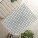 Tapis Art Abstrait bleu ciel dans salon lumineux, déco moderne et apaisante